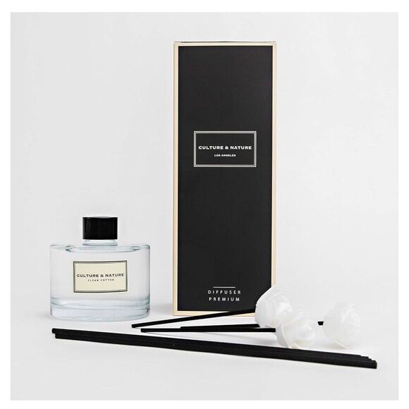 CULTURE & NATURE Reed Diffuser 6.7oz (200ml) Clean Cotton Scented Diffuser - Picture 2 of 4